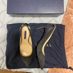 Ralph Lauren suede shoes with metal detail. NWOT